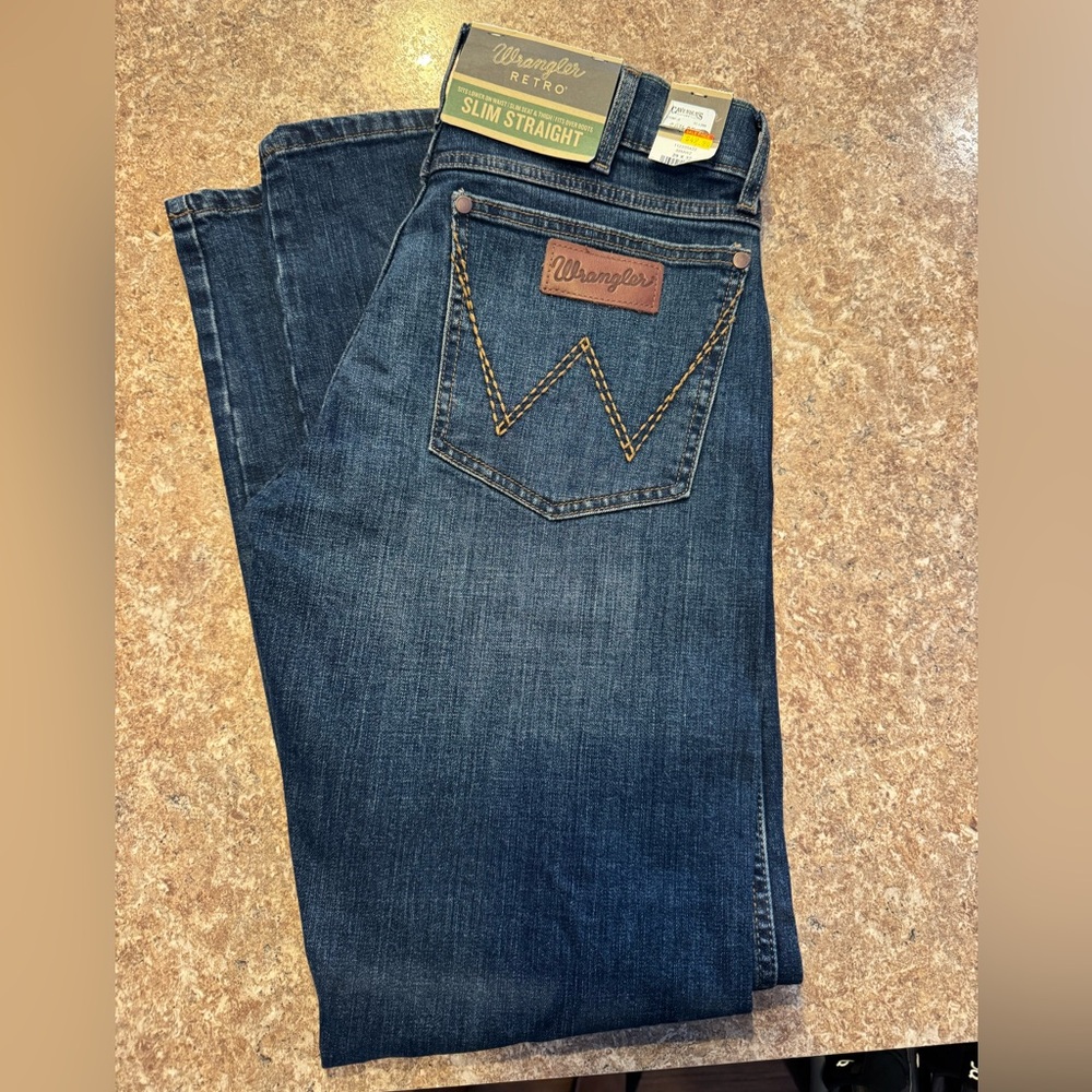 Wrangler Men's Denim Slim Straight Jeans